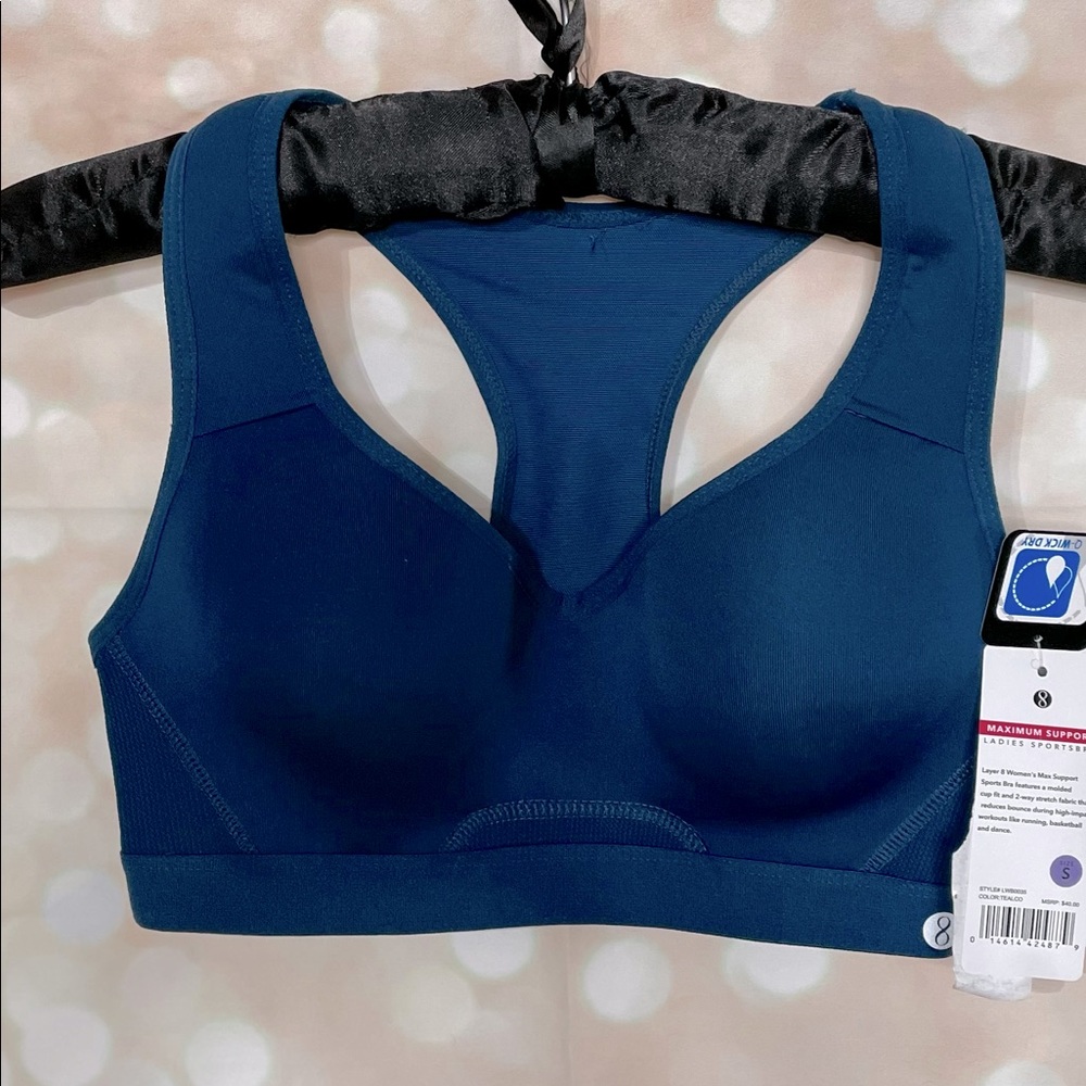 Layer 8 Sports Bra - size Small - color Teal